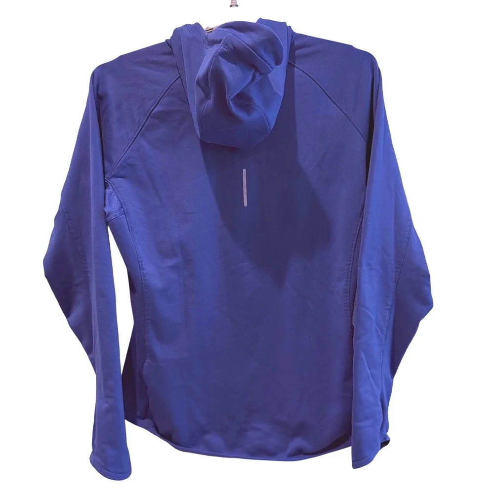 Nike Womens Blue Dri-FIT Fleece Lined‎ Quarter Zip Hoodie Size Large Running Top